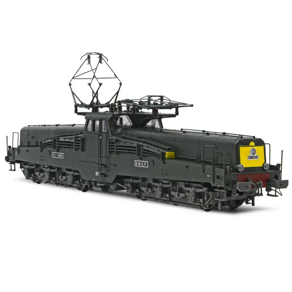 Locomotive électrique SNCF verte CC 14015 avec 2 fanaux et décodeur sonore - Jouef