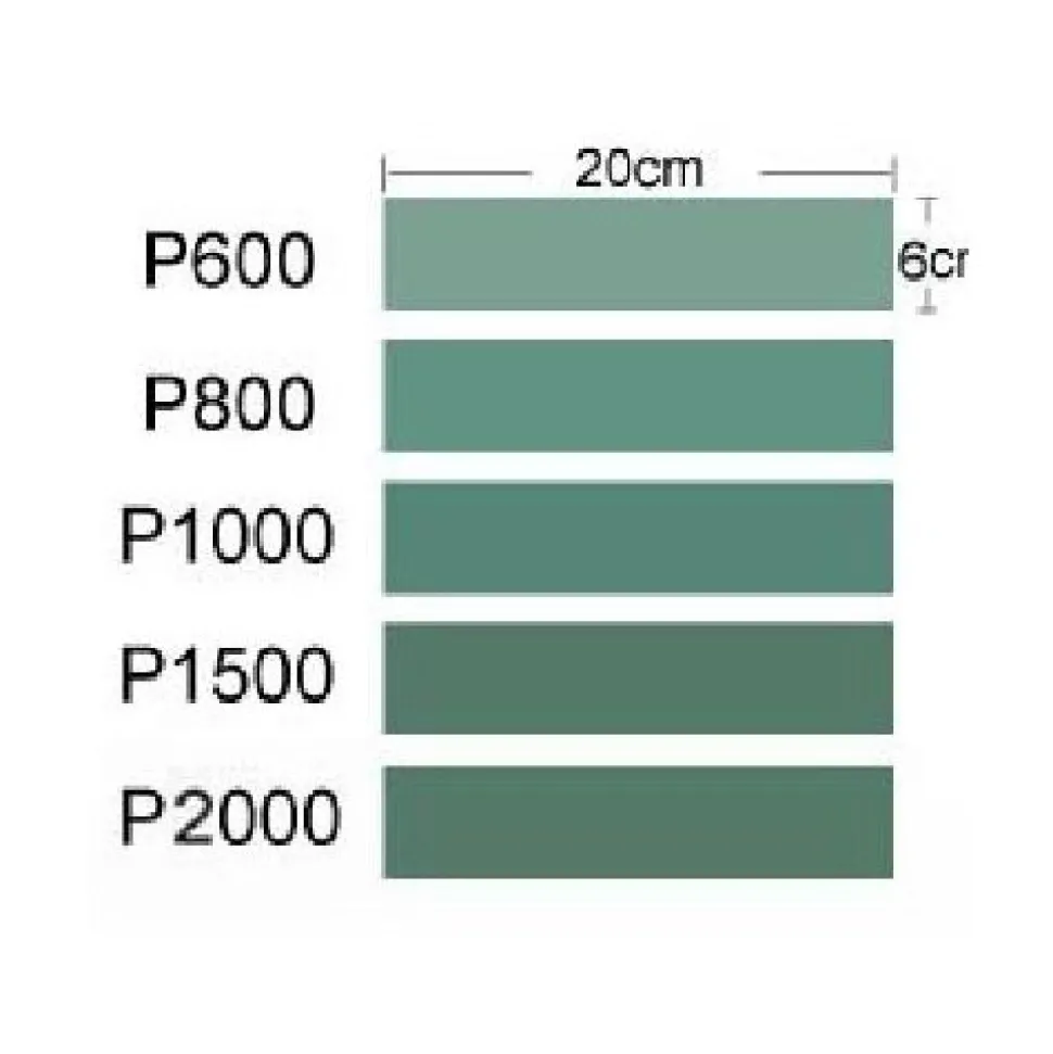 Lot de 5 feuilles de papier de verre : P600 - P800 - P1000 - P1500 - P2000 - Master Tools