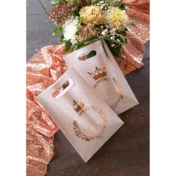 Lot de 10 sacs Princesse en papier Rose Gold 23cm - RueDeLaFete