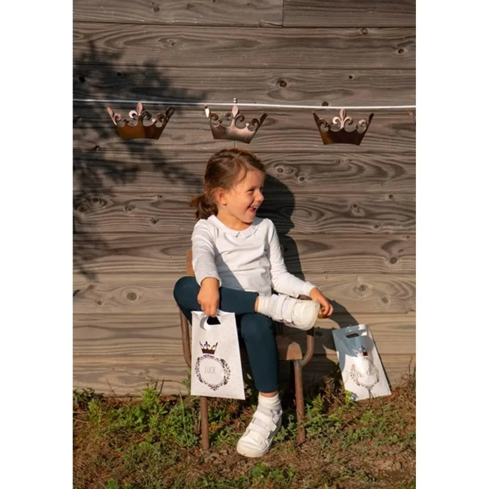 Lot de 10 sacs Princesse en papier Rose Gold 23cm - RueDeLaFete