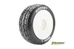 Louise RC - B-ROCKET - Pneus 1-8e Buggy - Soft - Jantes Blanches - Hex 17mm - 1 Paire - Louise RC Tyres
