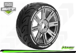 Louise RC - MFT - GT-TARMAC - Set de pneus Buggy 1-8 - Monter - Super Soft - Jantes a Batons Chrome- - Louise RC Tyres