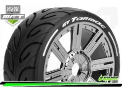 Louise RC - MFT - GT-TARMAC - Set de pneus Buggy 1-8 - Monter - Super Soft - Jantes a Batons Chrome- - Louise RC Tyres