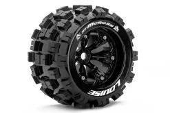 Louise RC - MT-MCROSS - Pneus 1-8e Monster Truck - Medium - Jantes 3.8" Noirs - 1/2"-Offset - EP E-R - Louise RC Tyres