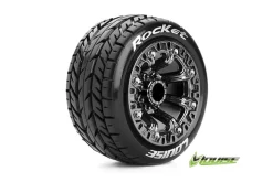 Louise RC - ST-ROCKET - Pneus 1-16e Truck - Soft - Jantes 2.2" Chromées Noires - REVO - SUMMIT - Sav - Louise RC Tyres
