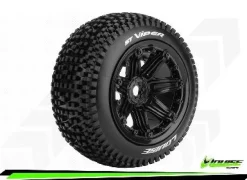 Louise RC - ST-VIPER - 1-8 Stadium Truck Tire Set - Monter - Sport - Jantes type Bead 3.8 Noir - Hex - Louise RC Tyres