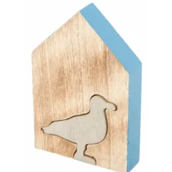 Maison en bois 12cm avec Mouette insérée - RueDeLaFete