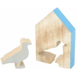 Maison en bois 12cm avec Mouette insérée - RueDeLaFete
