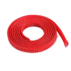 Manchon de protection pour câbles - Tressé - 6mm - Rouge - 1m - Gforce