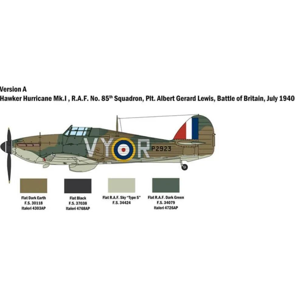 Maquette avion : Bataille d'Angleterre : Hurricane Mk.I - Italeri