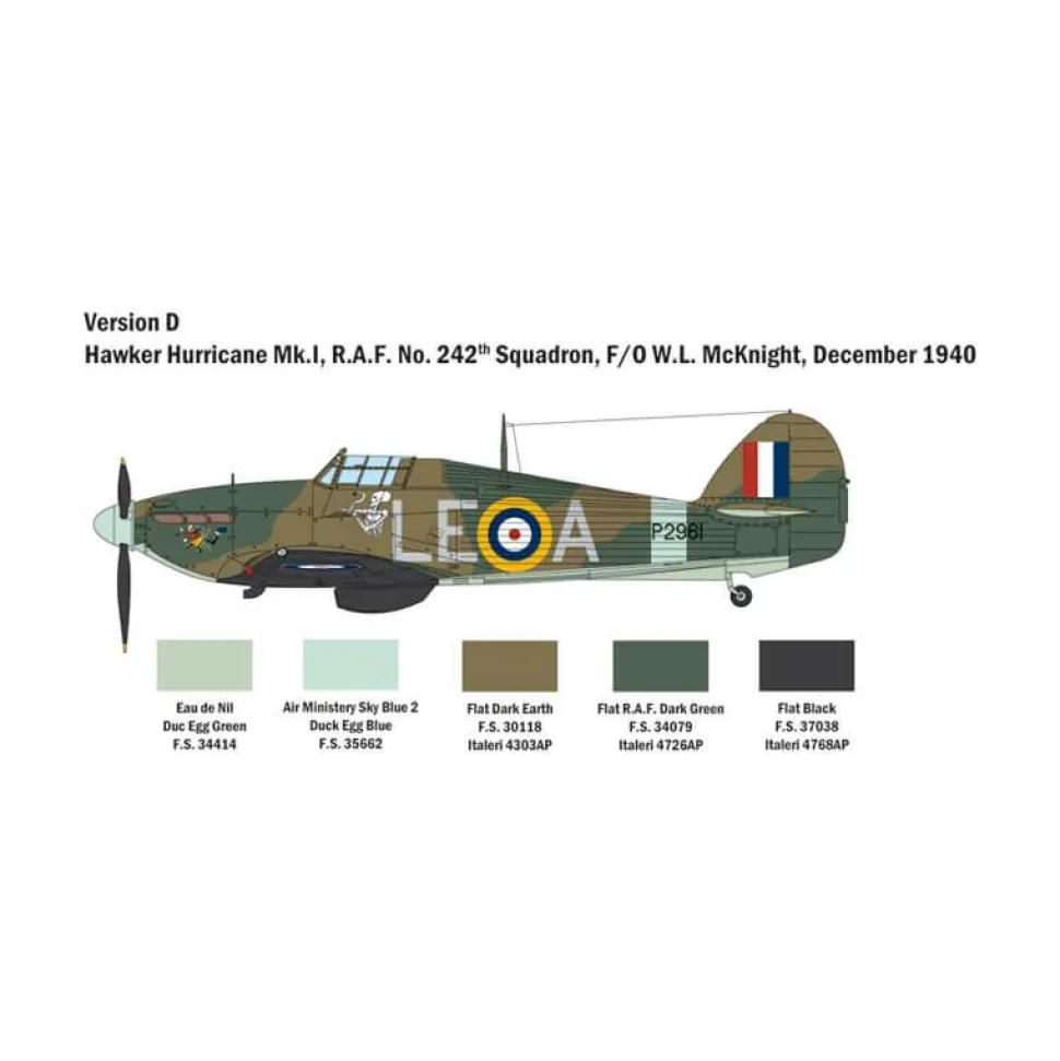 Maquette avion : Bataille d'Angleterre : Hurricane Mk.I - Italeri