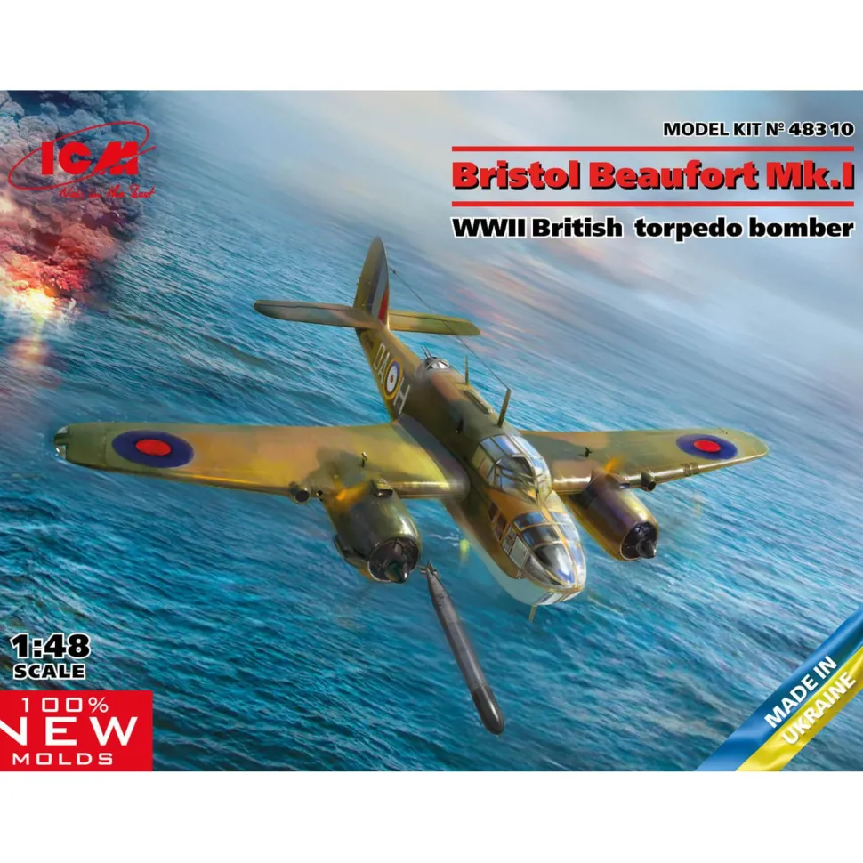 Maquette avion : Bristol Beaufort Mk.I, Seconde Guerre Mondiale - ICM