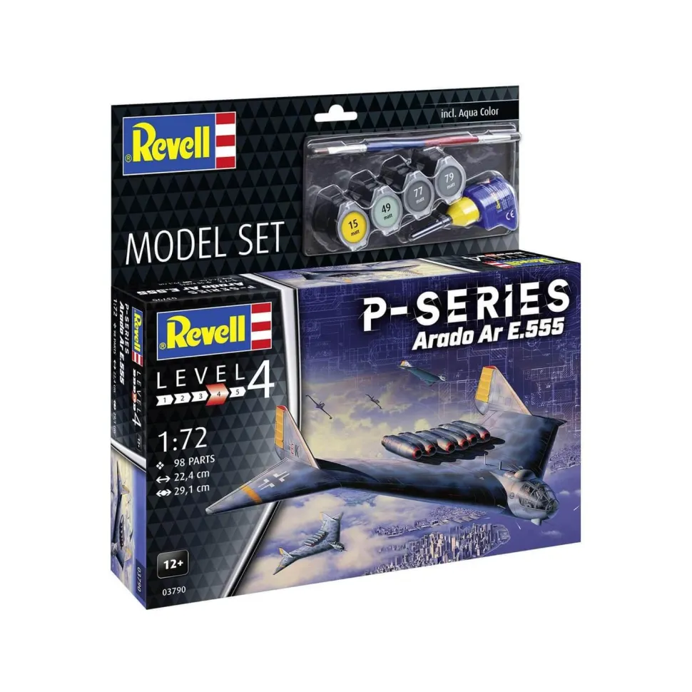 Maquette avion : Model Set Arado Ar E.555 - P-Series Maquette Revell avec accessoires de base - Revell