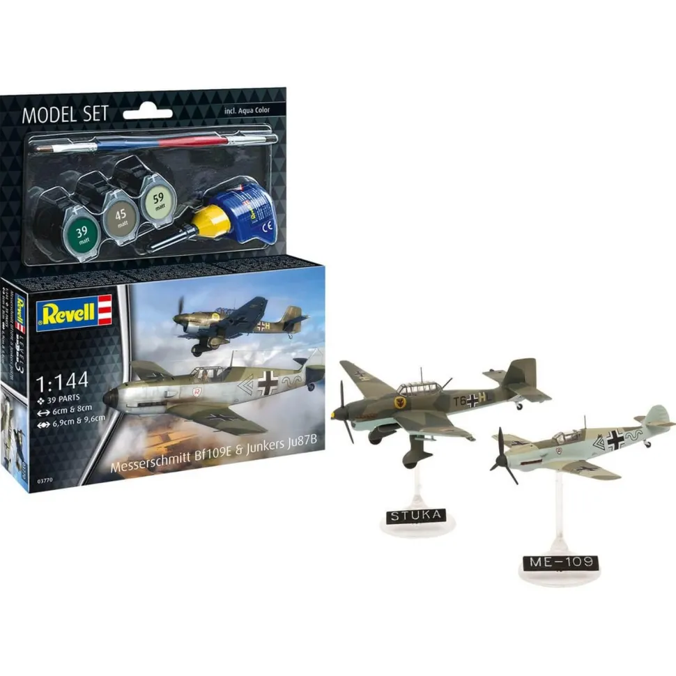 Maquette avion : Model Set Messerschmitt Bf109E & Ju87B Stuka Maquette Revell avec accessoires de ba - Revell