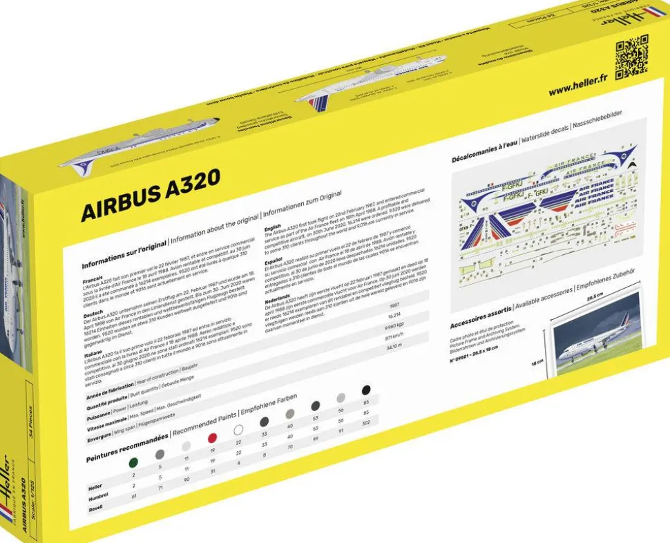 Maquette avion : Starter Kit : Airbus A320 Air France - Heller