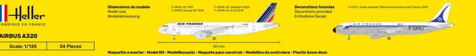 Maquette avion : Starter Kit : Airbus A320 Air France - Heller