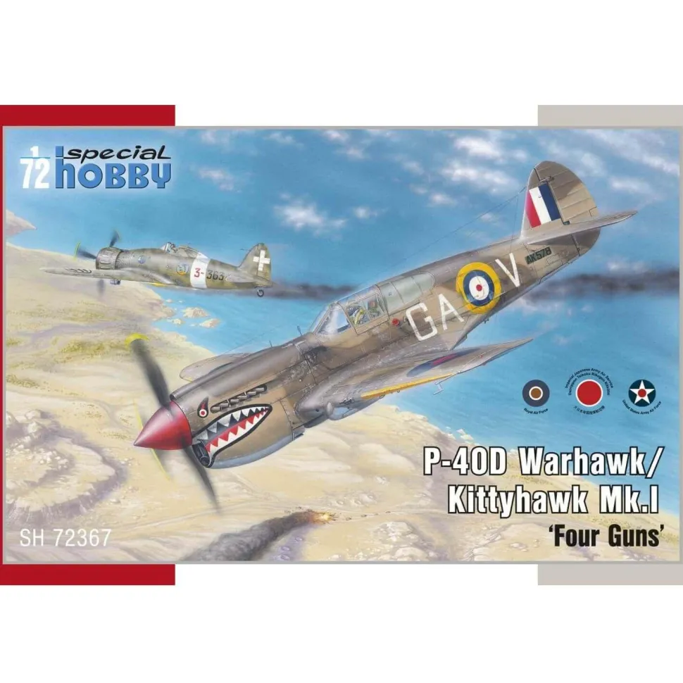 Maquette avion militaire : P-40D Warhawk/Kittyhawk MkI "Four Guns" - Special Hobby