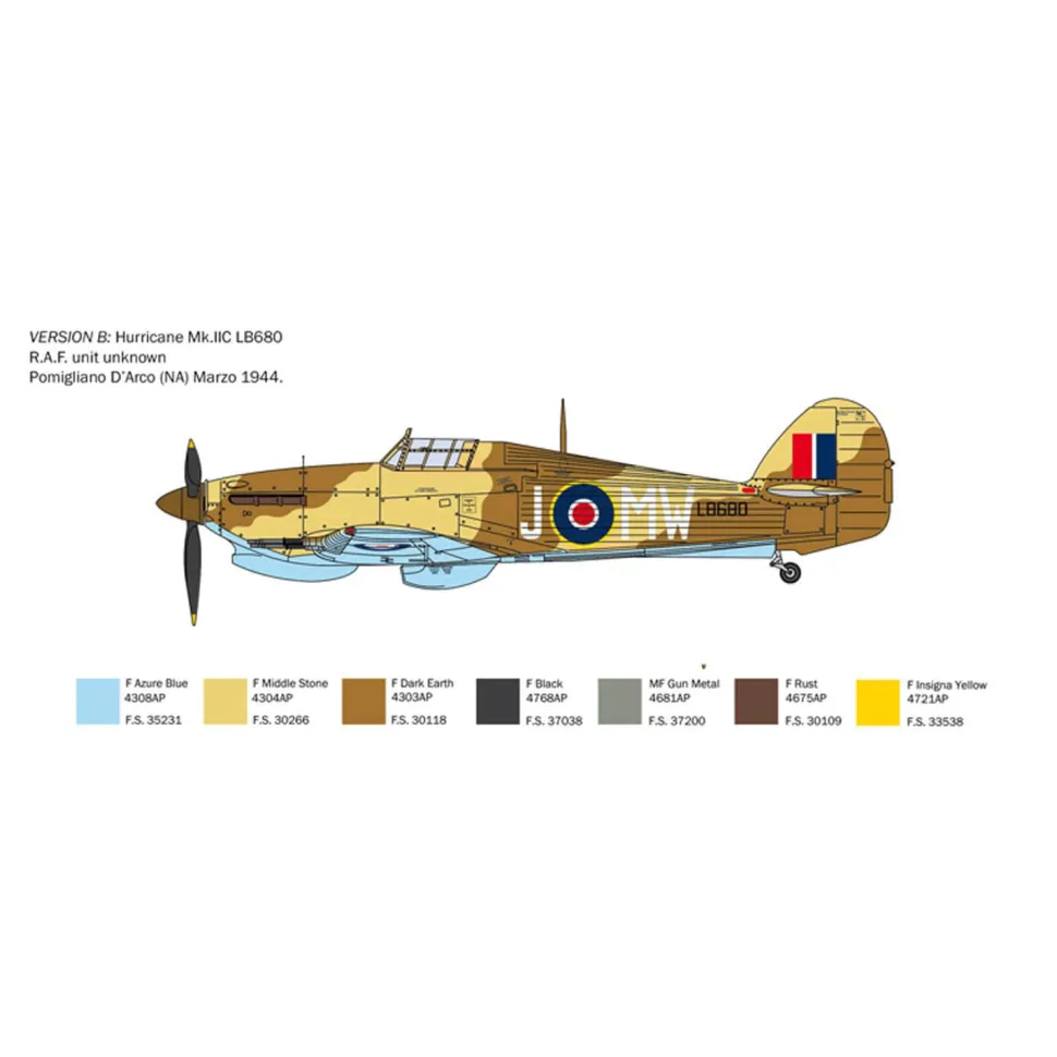 Maquette avion militaire : Hurricane Mk. IIC - Italeri