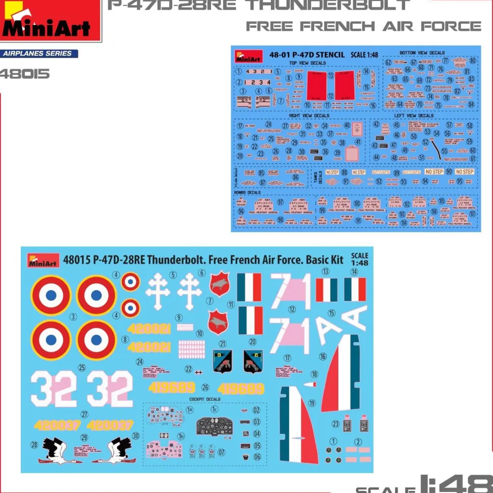 Maquette Avion P-47D-28RE Armée de l’Air française – 1:48 - Mini Art