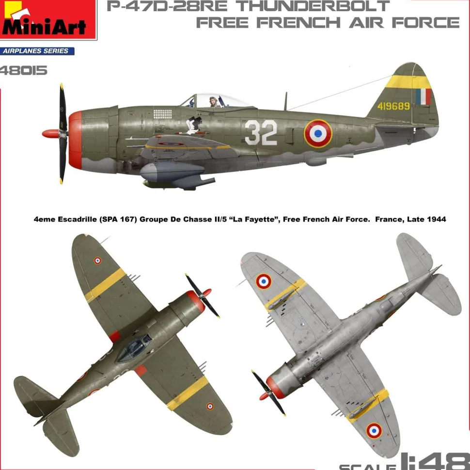 Maquette Avion P-47D-28RE Armée de l’Air française – 1:48 - Mini Art