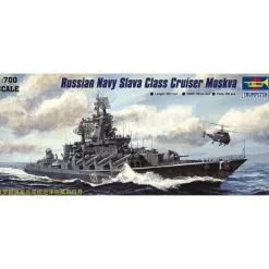 Maquette bateau : Croiseur de classe Slava de la marine russe Moskva - Trumpeter
