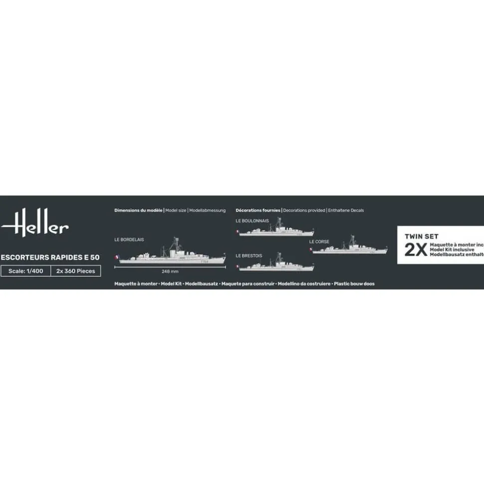 Maquette bateau : Escorteurs rapides E50 - Heller