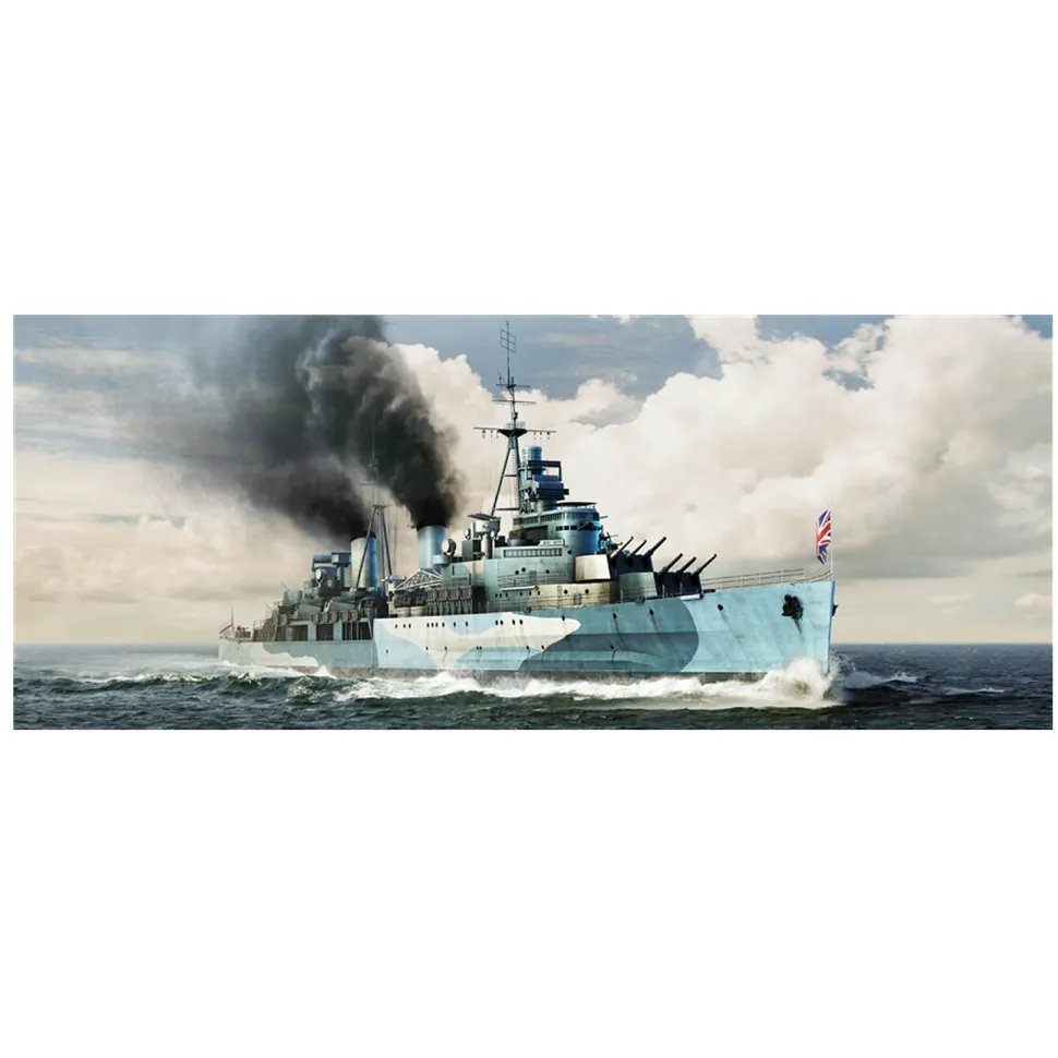 Maquette bateau : HMS Belfast C35 Croiseur léger britannique 1942 - Trumpeter