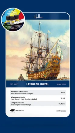 Maquette bateau : Starter Kit : Soleil Royal - Heller
