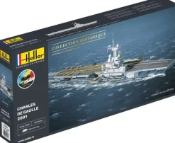 Maquette bateau : Starter Kit : Porte Avions Charles De Gaulle - Heller