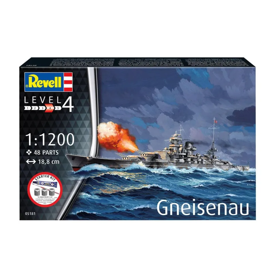 Maquette bateau : Starter Kit : Battleship Gneisenau - Revell