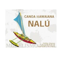 Maquette bateau en bois : Canoë Hawaïen avec voile Nalu - Artymon