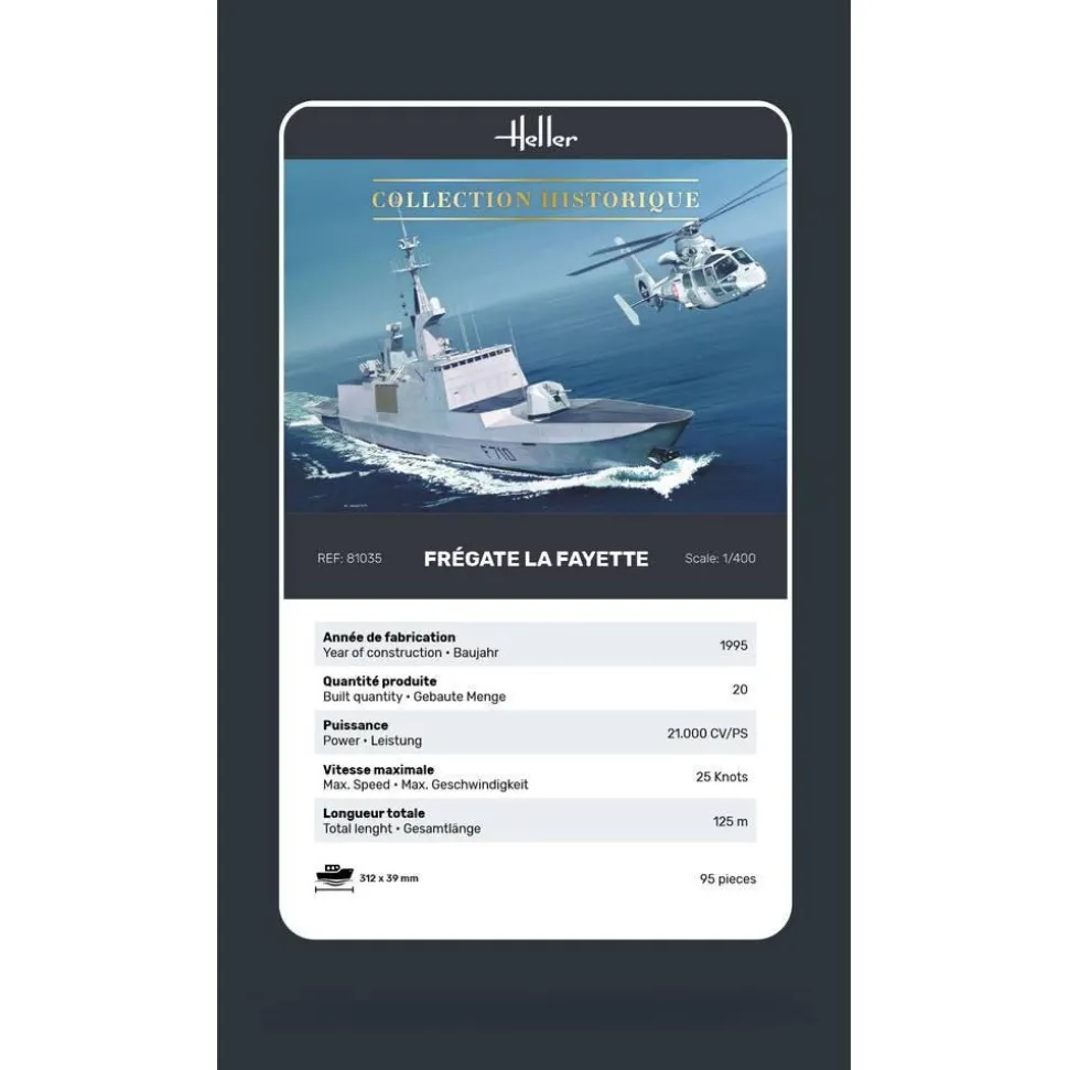 Maquette Bâteau : Frégate La Fayette in 1:400 - Heller