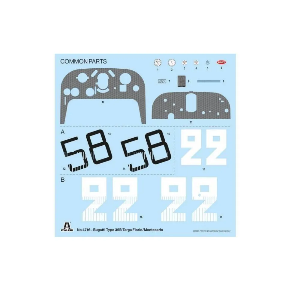 Maquette Bugatti 35B – TF 28 - Monaco 30 - Italeri