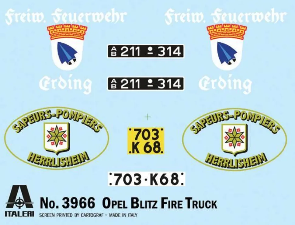 Maquette Camion : Opel Blitz Fire Truck - Italeri