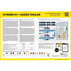 Maquette camionnette et remorque : Citroen HY + Goods Trailer - Heller