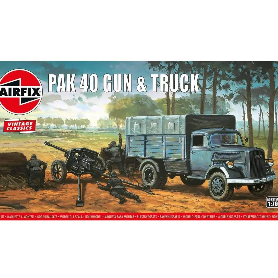 Maquette canon : Vintage Classics : Pak 40 Gun & Track - Airfix