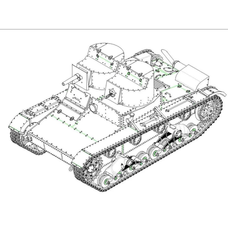 Maquette char : Soviet T-26 char d'infanterie légère Mod 1931 - Hobby Boss