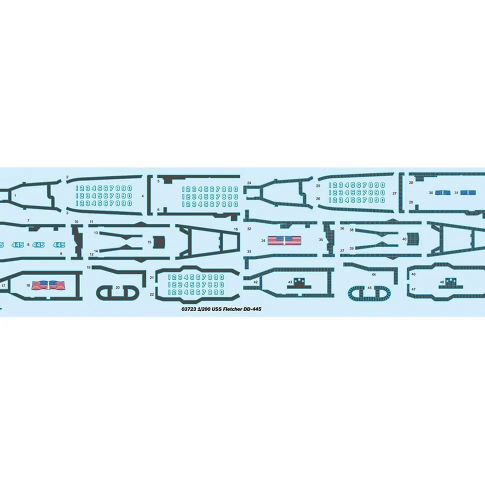 Maquette de bateau : USS Fletcher DD-445 en 1:200 - Trumpeter