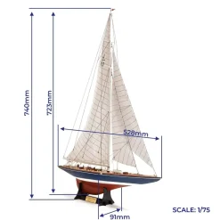 Maquette de bateau : Yacht Endeavour - America’s Cup 1934 en 1:75 - OCCRE