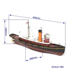 Maquette de bateau en bois : Remorqueur Hercules - OCCRE
