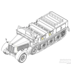 Maquette de Véhicule Militaire :Sd.Kfz.8 Schwerer Zugkraftwagen 12t - Trumpeter