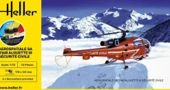 Maquette hélicoptère : Kit complet : ALOUETTE III Sécurité Civil - Heller