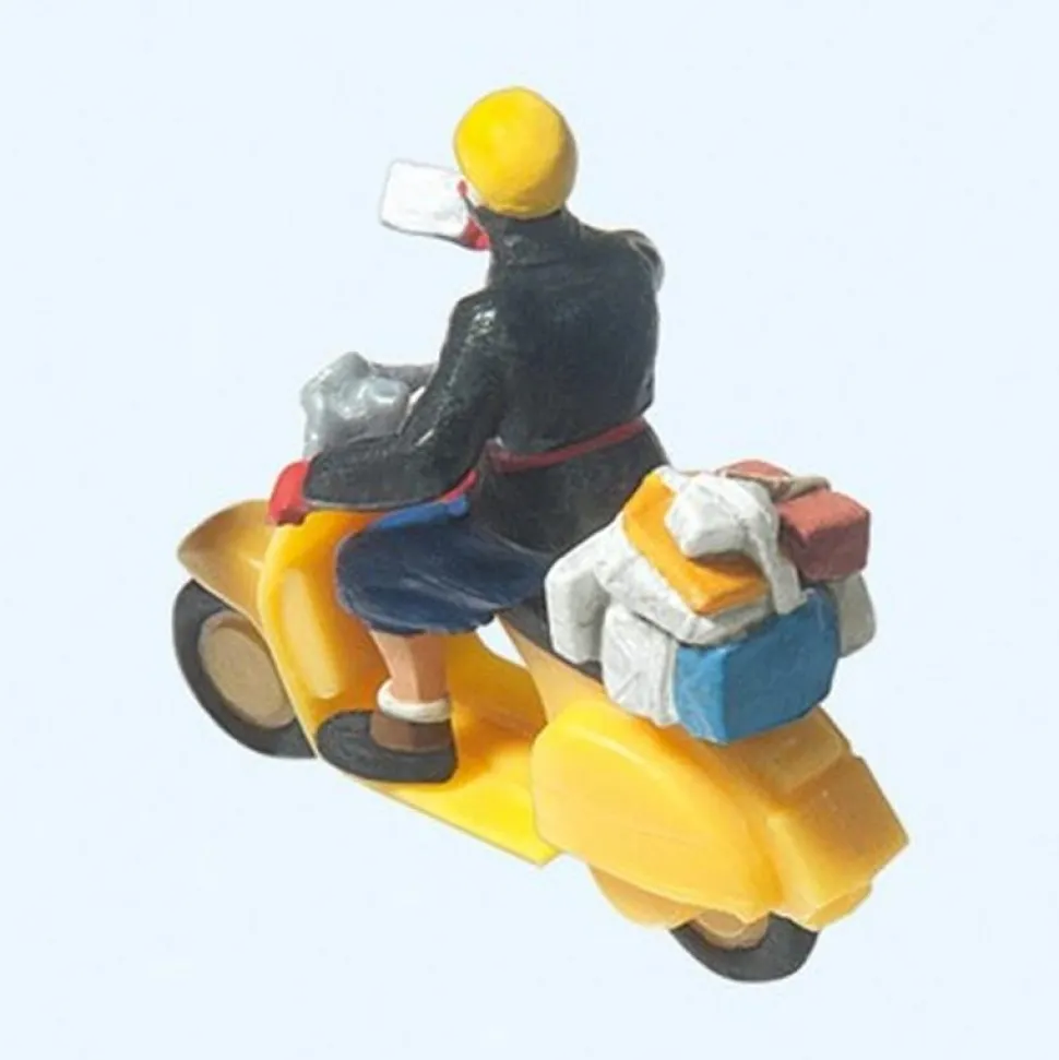 Maquette Moto : Postière sur scooter - Preiser