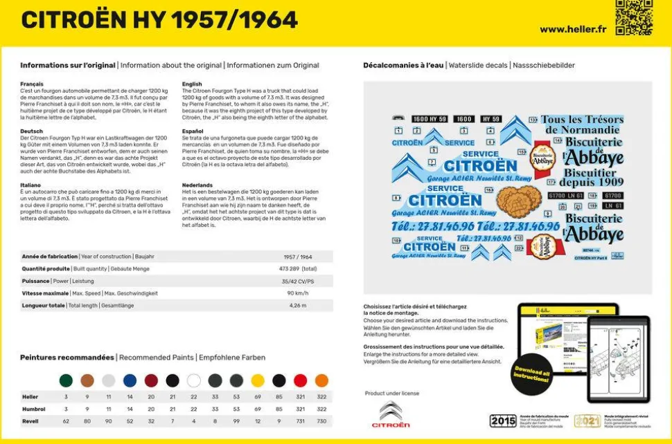 Maquette véhicule : Citroën HY 1957/1964 - Heller