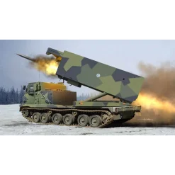 Maquette véhicule militaire : Système de lancement multiple M270 / A1 - Finlande / Pays-Bas - Trumpeter