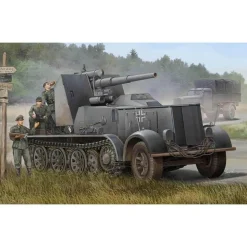 Maquette véhicule militaire : German 8.8cm Flak 18 Selbstfahrlafette - Trumpeter