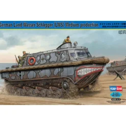 Maquette véhicule militaire : Char amphibie allemand Land-Wasser-Schlepper (LWS) - Hobby Boss
