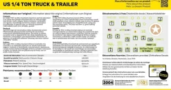 Maquette véhicule militaire : Kit : US 1/4 Ton Truck Trailer - Heller