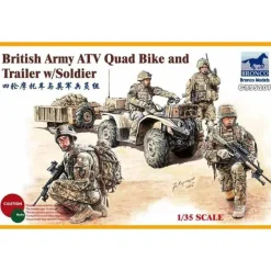 Maquette Véhicule Militaire : Quad et armée britannique avec soldat - Bronco Models