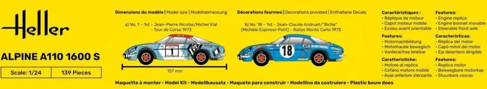Maquette voiture : Alpine A110 - Heller